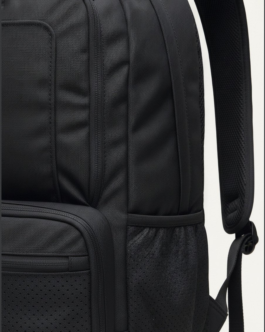 Sports Backpack, construction and finishing detail