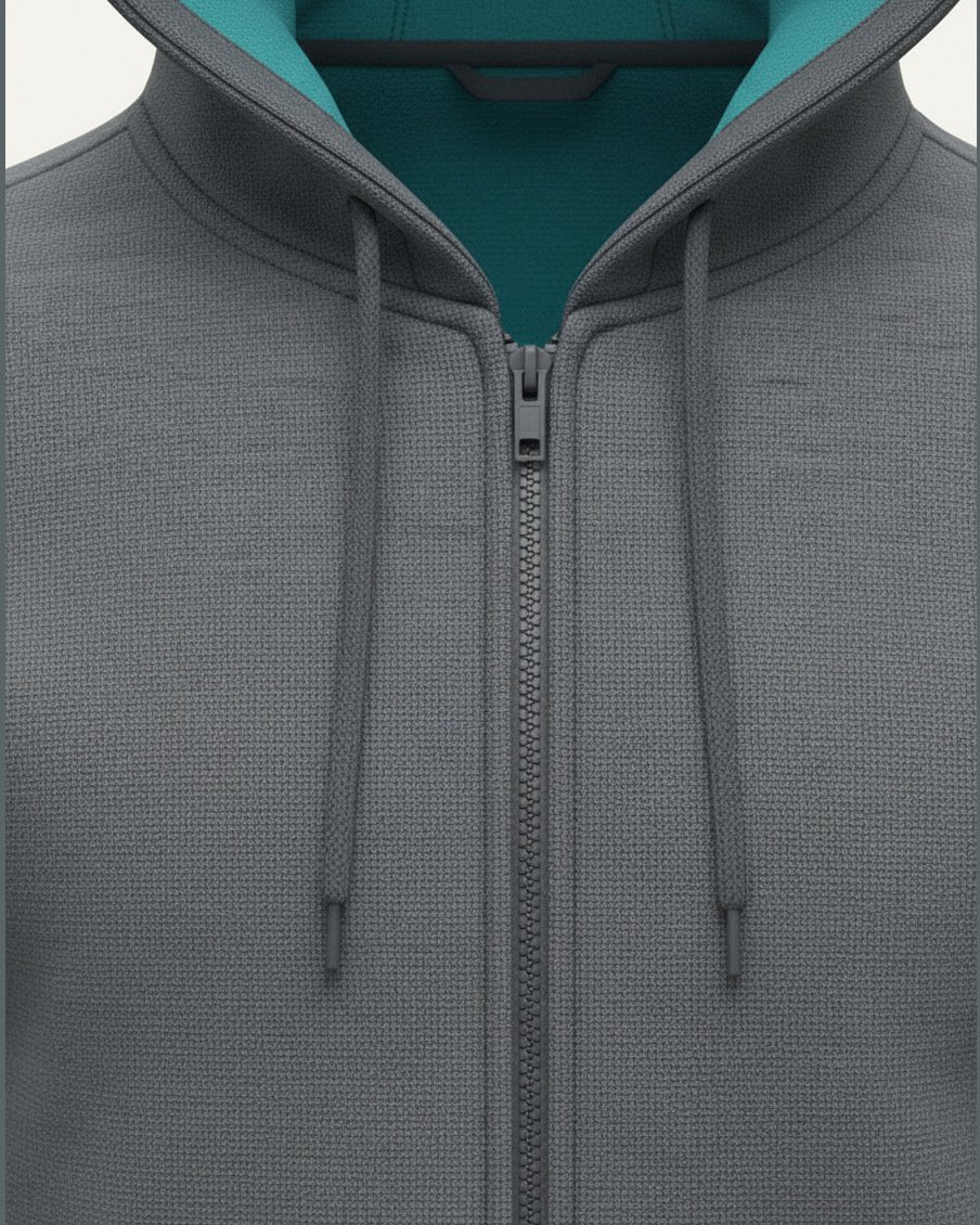Academy Zip Hoodie, Original, construction and finishing detail