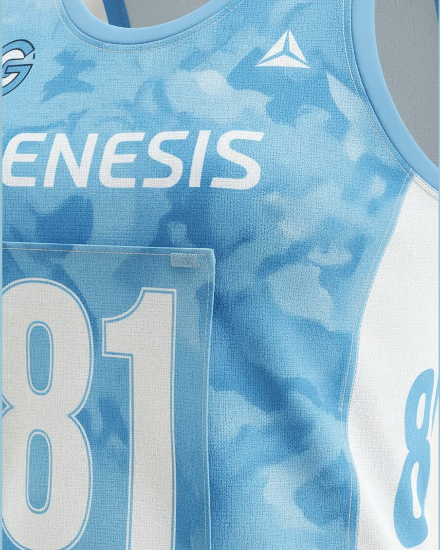 Verve Netball Top, fabric texture detail