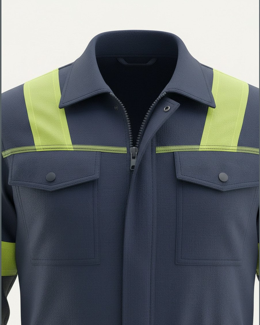 Coverall Work Suit, construction and finishing detail