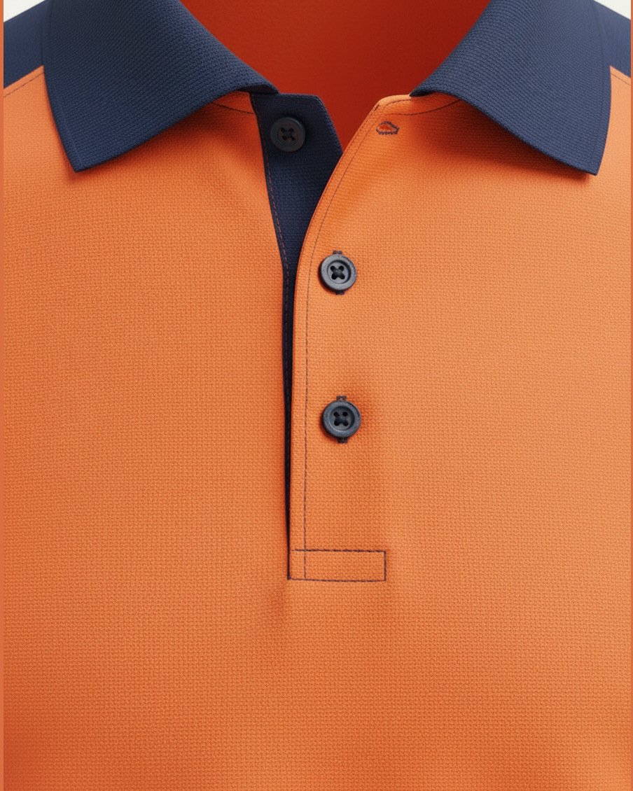 High Visibility Polo, construction and finishing detail