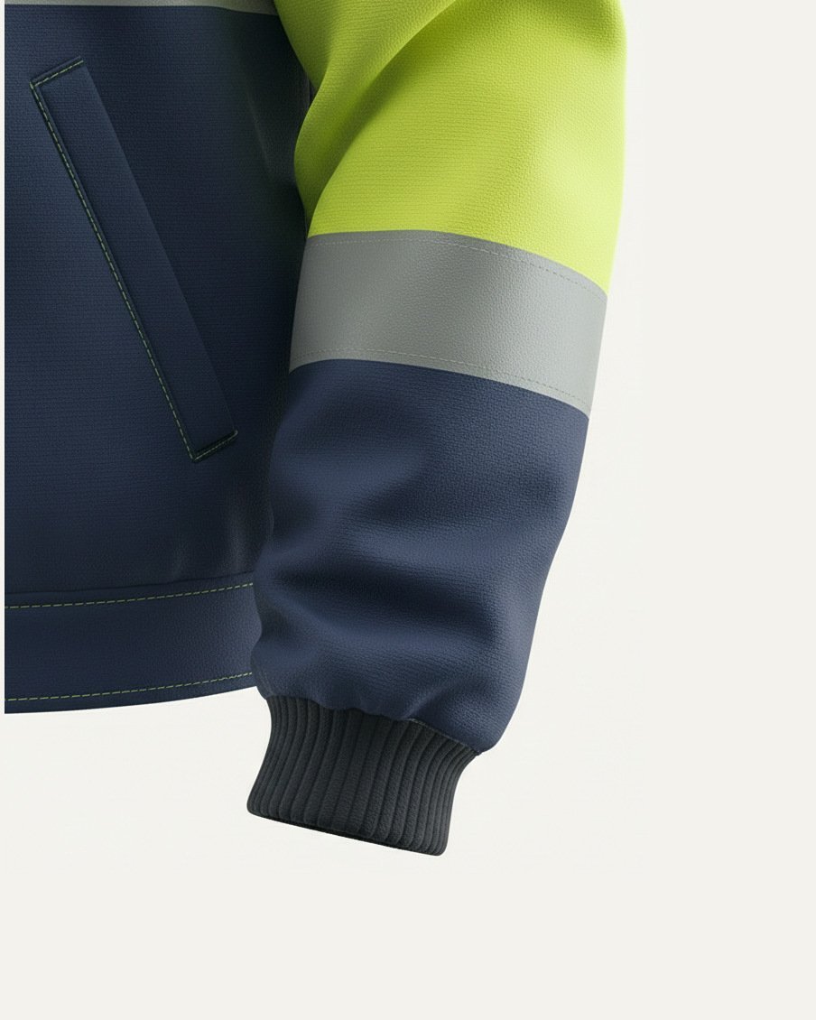 Safety Work Jacket, construction and finishing detail